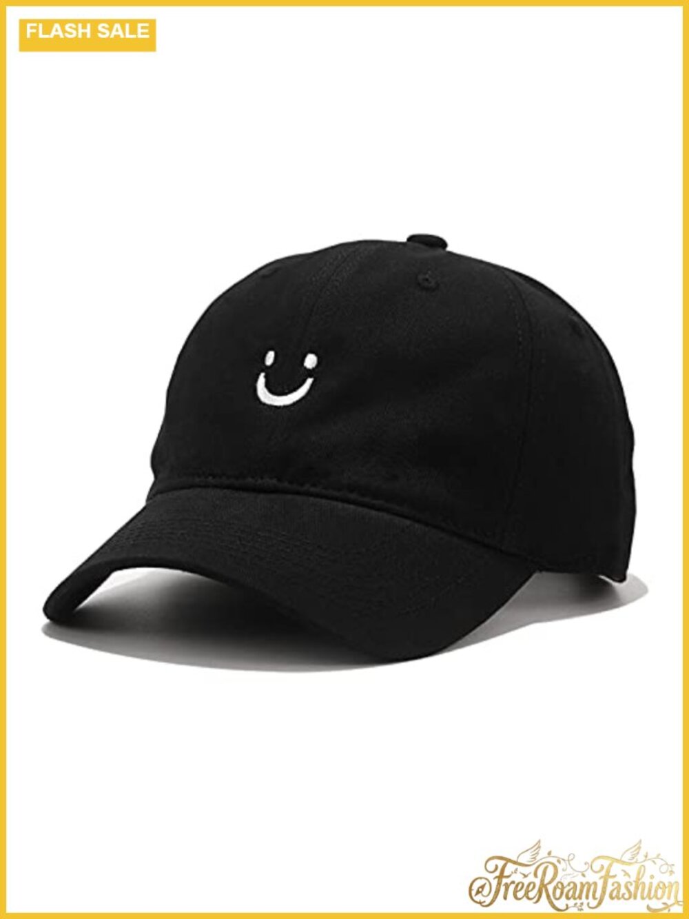 Smile Face Baseball Cap Low Profile Adjustable Cotton Dad Hat